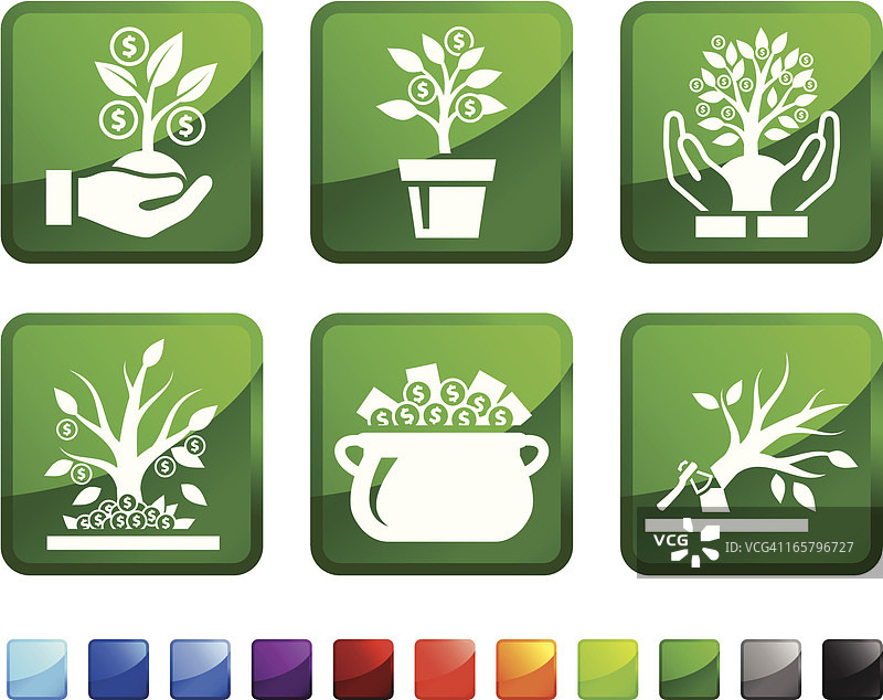 增长的财富免版税矢量图标贴纸图片素材