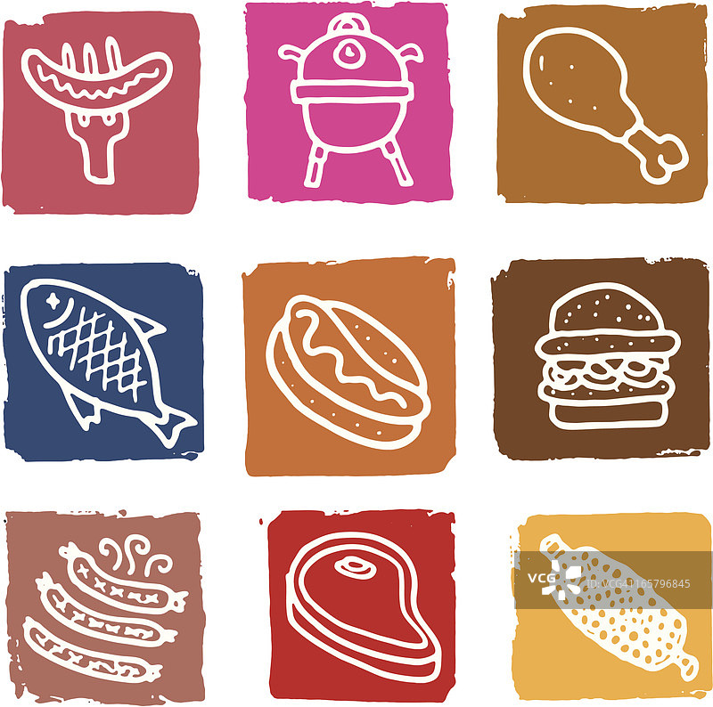 烧烤和食品图标图片素材