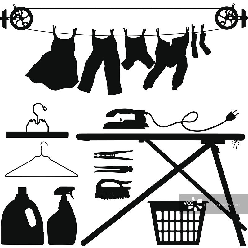洗衣房剪影图片素材