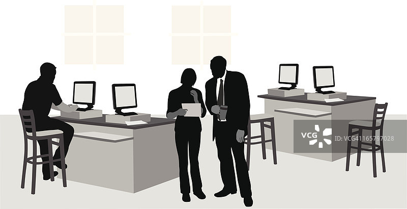 教室电脑矢量轮廓图片素材