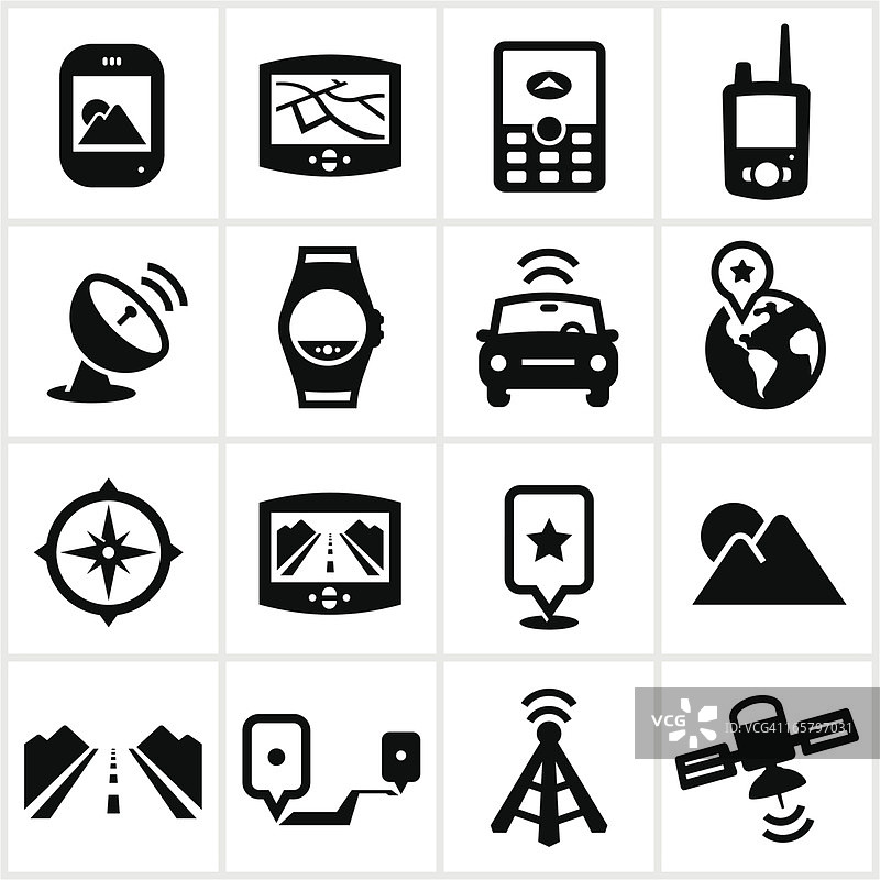 黑色GPS图标图片素材