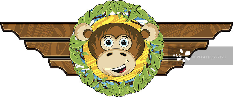 可爱猴子牌匾图片素材
