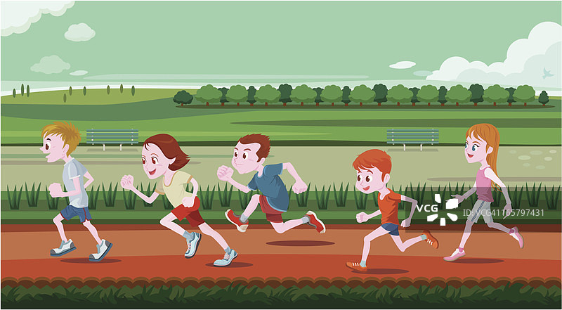 户外奔跑的儿童图片素材