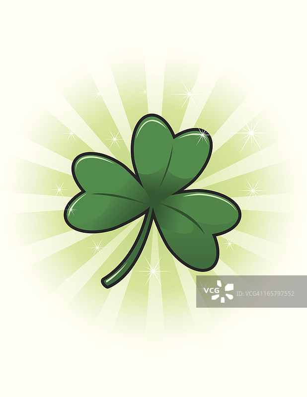 圣帕特里克节的单片三叶草图片素材