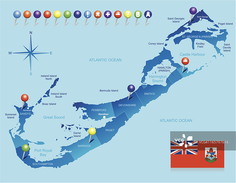 百慕大地图图片素材