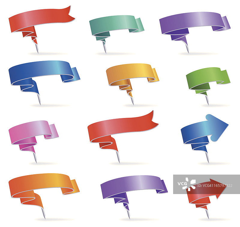 丝带图钉图片素材