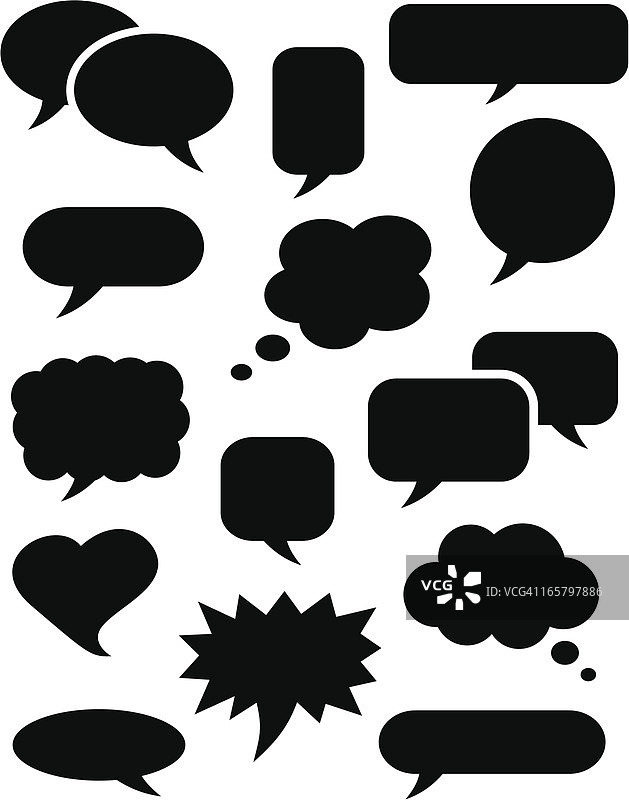 黑色对话气泡图标图片素材