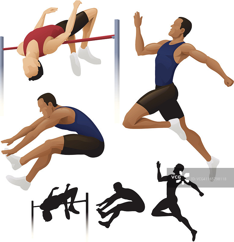 跳远和跳高图片素材