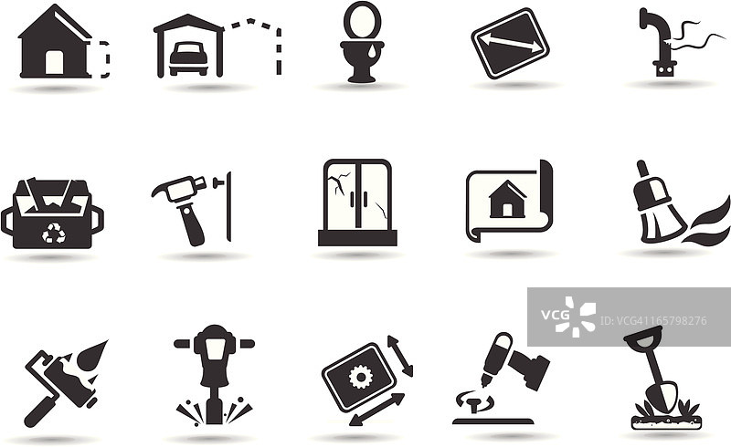 房屋装修图标集图片素材