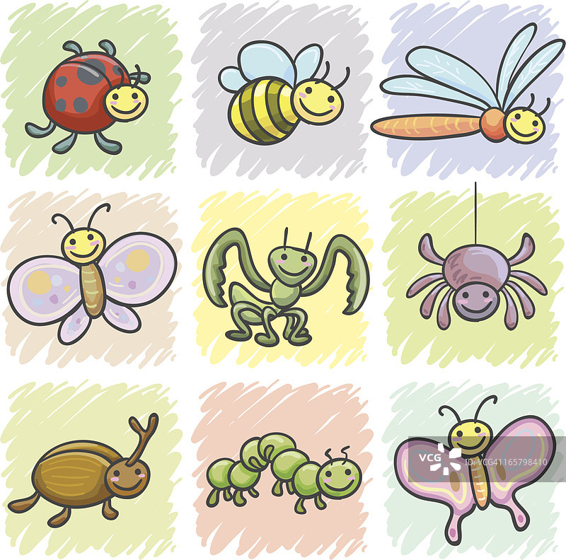 昆虫卡通图标图片素材
