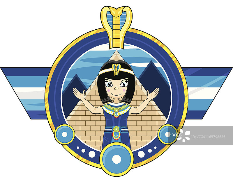 埃及艳后克娄巴特拉徽章图片素材