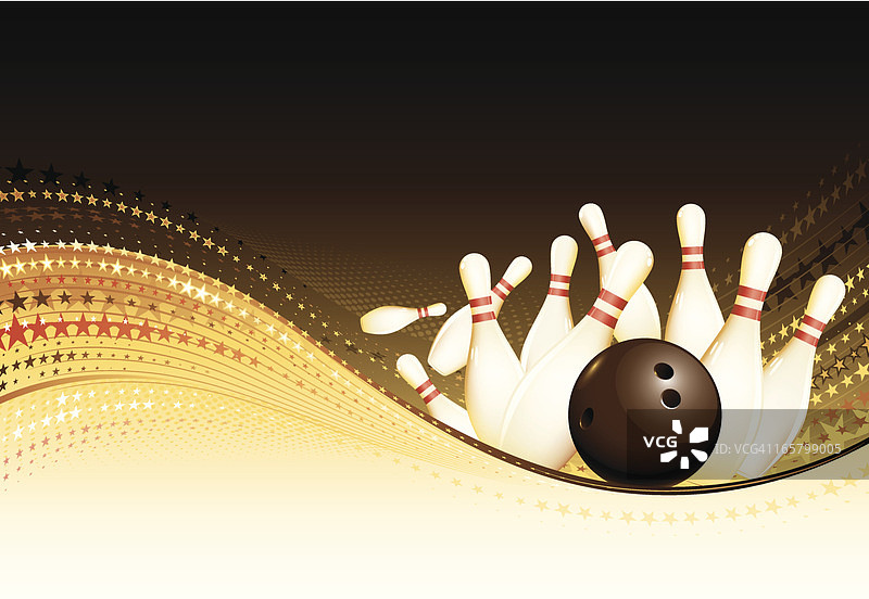 金色保龄球背景图片素材