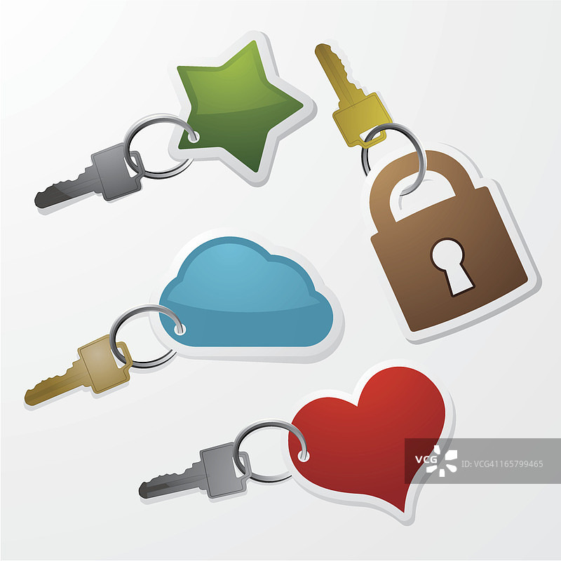 彩色钥匙链图片素材