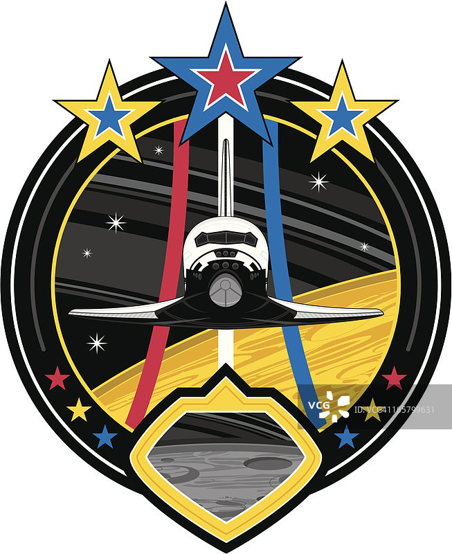 航天飞机圆形徽章图片素材