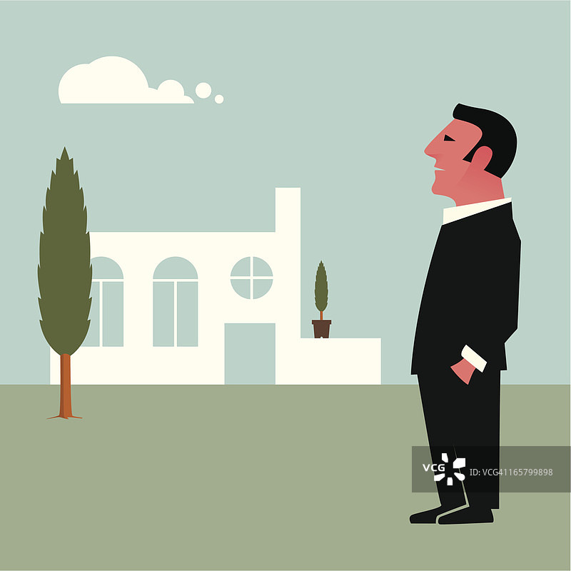 自豪的别墅主人图片素材