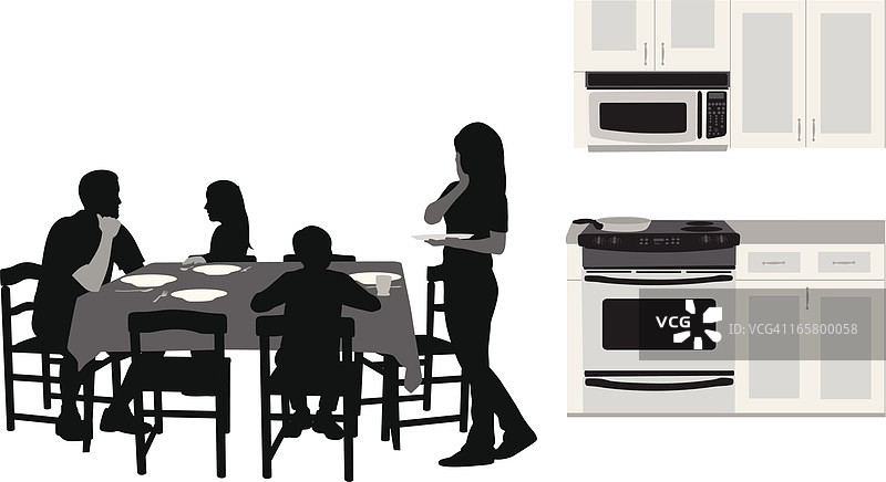 家庭事务矢量剪影图片素材