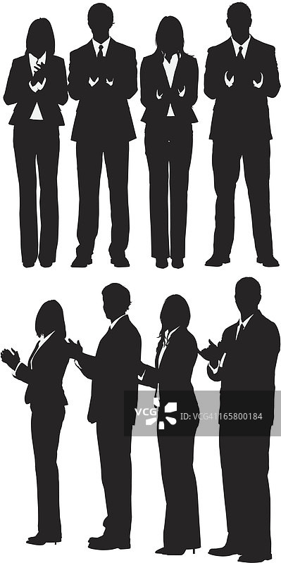 商务人士鼓掌的轮廓图片素材