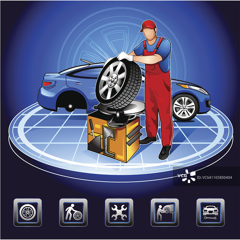 汽车修理工工作场景图片素材