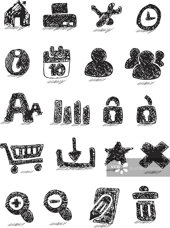 涂鸦风格网页图标图片素材