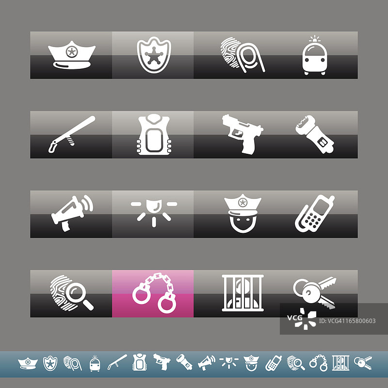 警务图标｜灰色和粉色图片素材