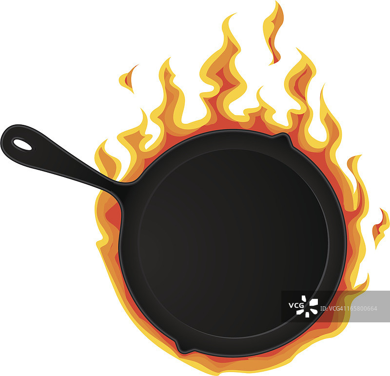 燃烧的煎锅图片素材