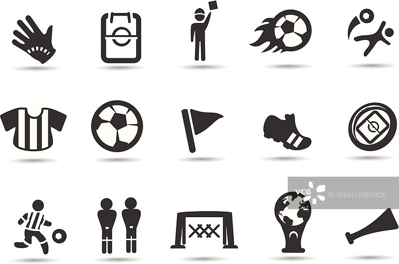 黑白扁平风足球图标图片素材