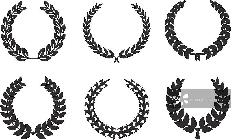 黑色月桂花环图片素材