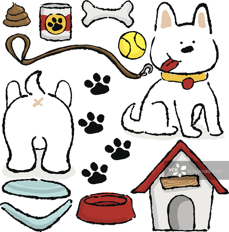 幼犬用品图标合集图片素材