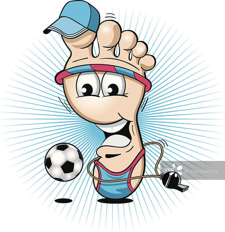 卡通运动足踢足球图片素材