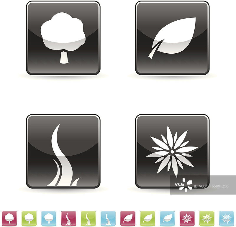 自然光泽图标合集图片素材