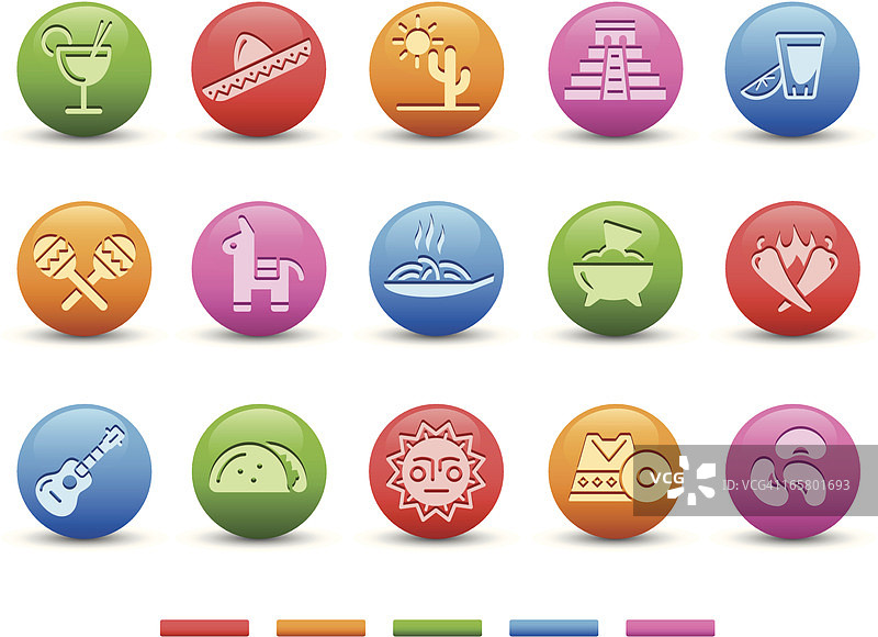 墨西哥文化与美食标志|绸缎系列图片素材