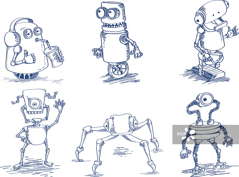 涂鸦机器人图片素材