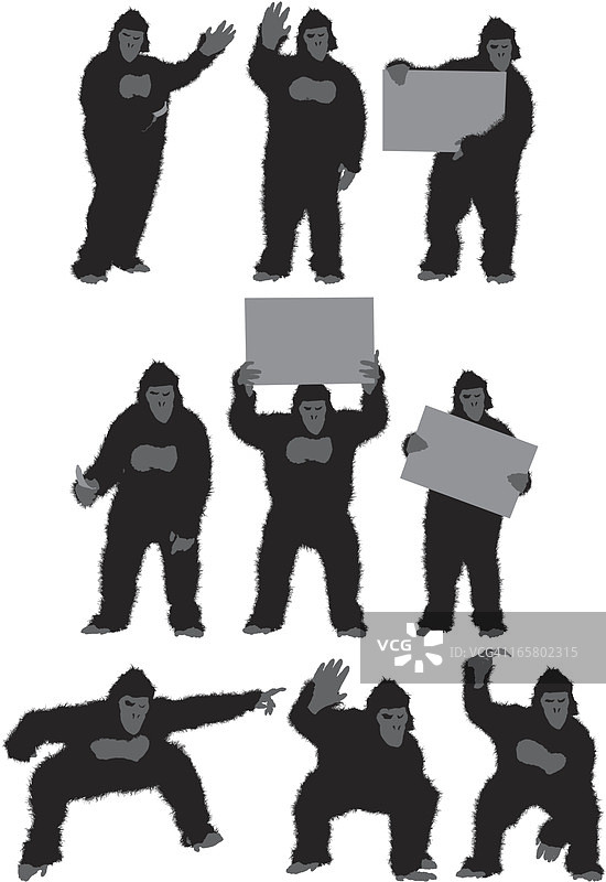 穿着猩猩服装的男人图片素材