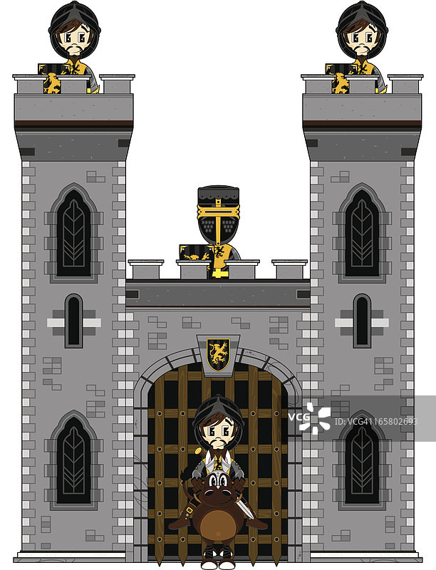 守卫城堡的中世纪骑士图片素材