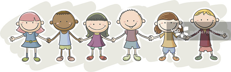 孩子们的友谊卡通形象图片素材