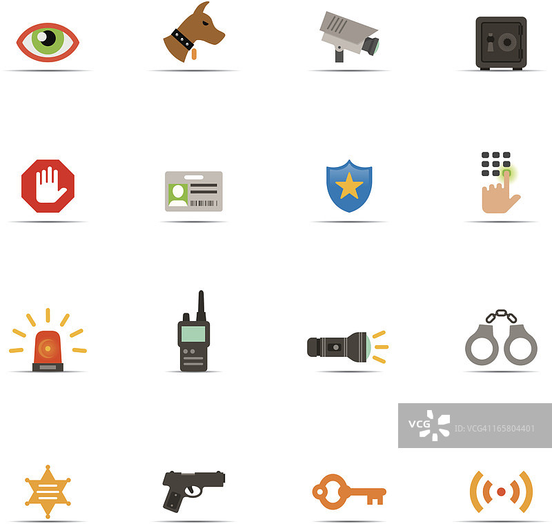 彩色安全图标合集图片素材