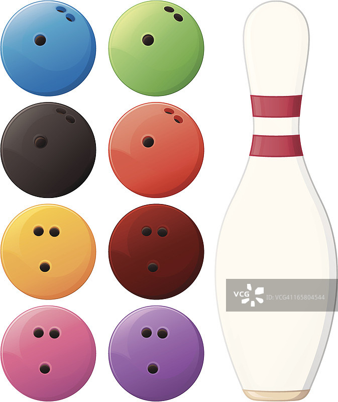 彩色保龄球图片素材