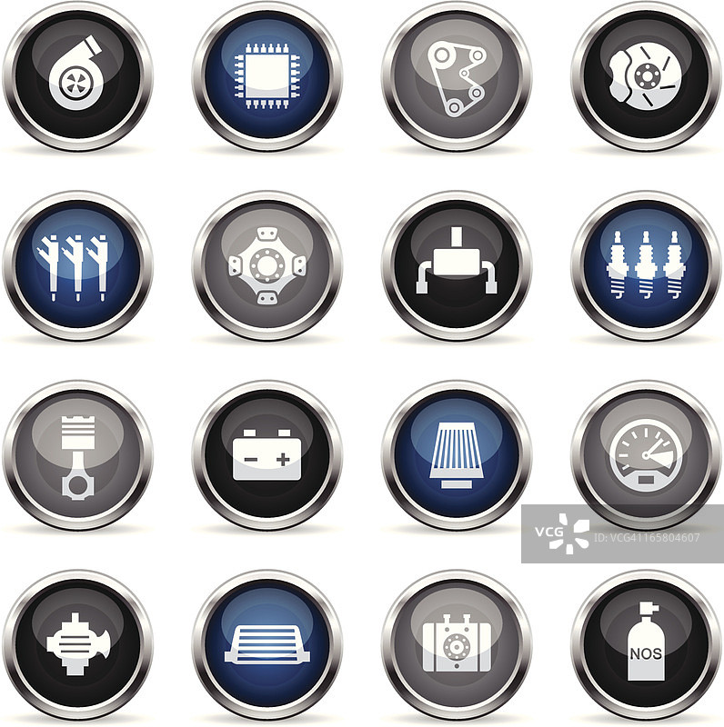 超级光泽汽车性能部件图标图片素材