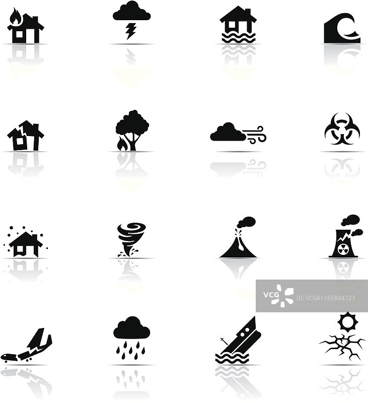 灾难图标集图片素材