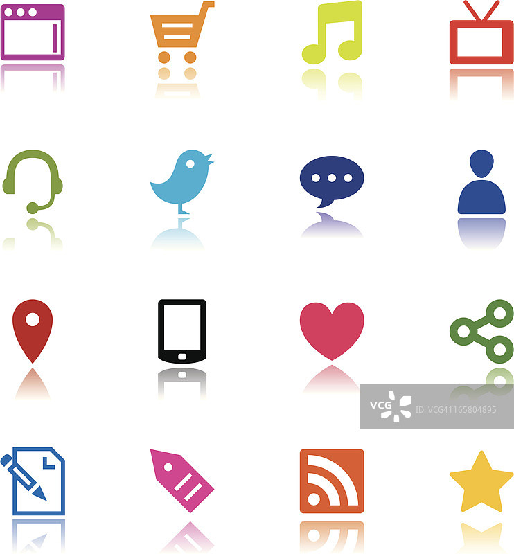 简约互联网媒体图标图片素材