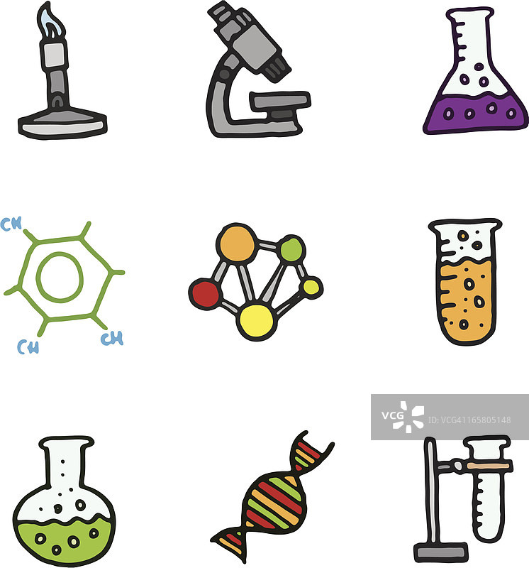 科学涂鸦图标集图片素材