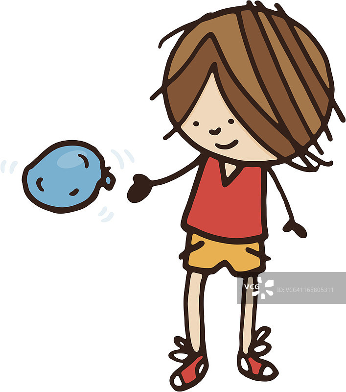 男孩扔水球图片素材