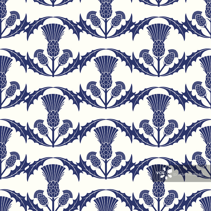 重复苏格兰蓟图案图片素材