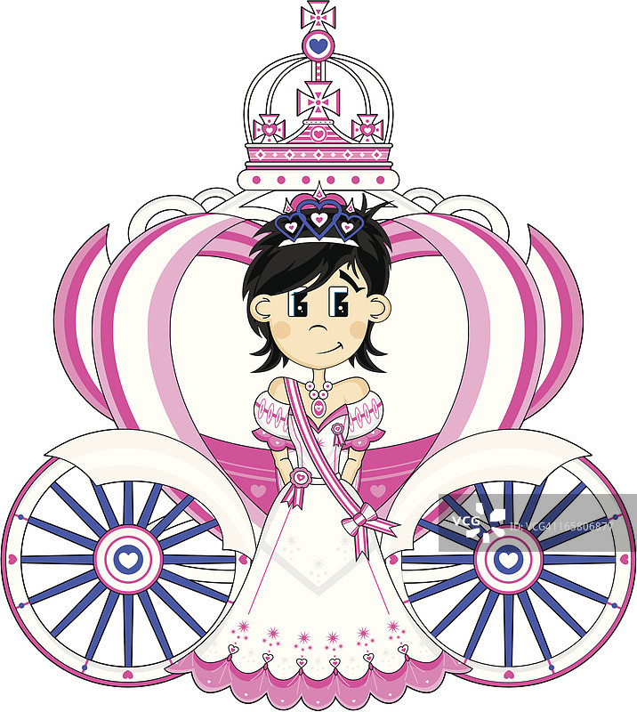 可爱的公主和皇家马车图片素材