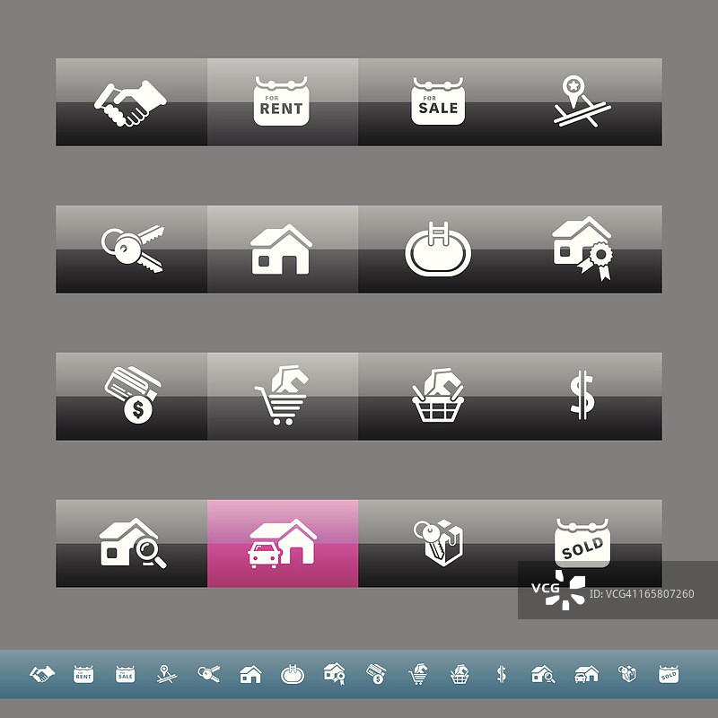 灰色和粉色家居房地产图标图片素材