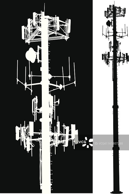 手机信号塔——全球通信图片素材