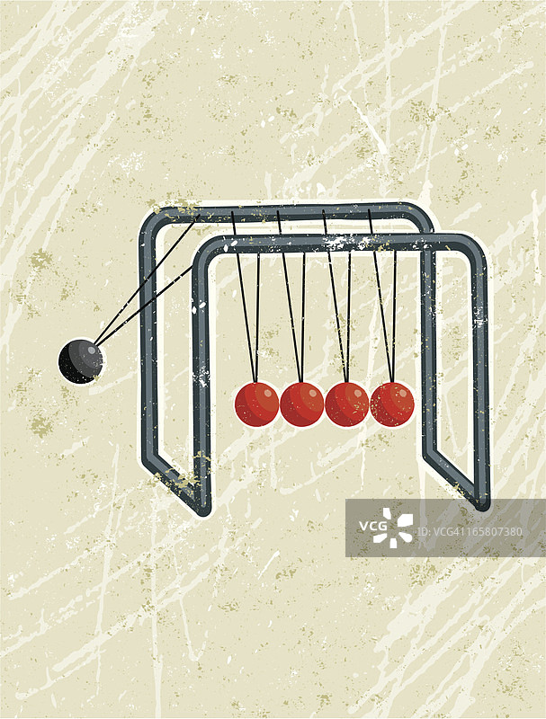 红黑球牛顿摆图片素材