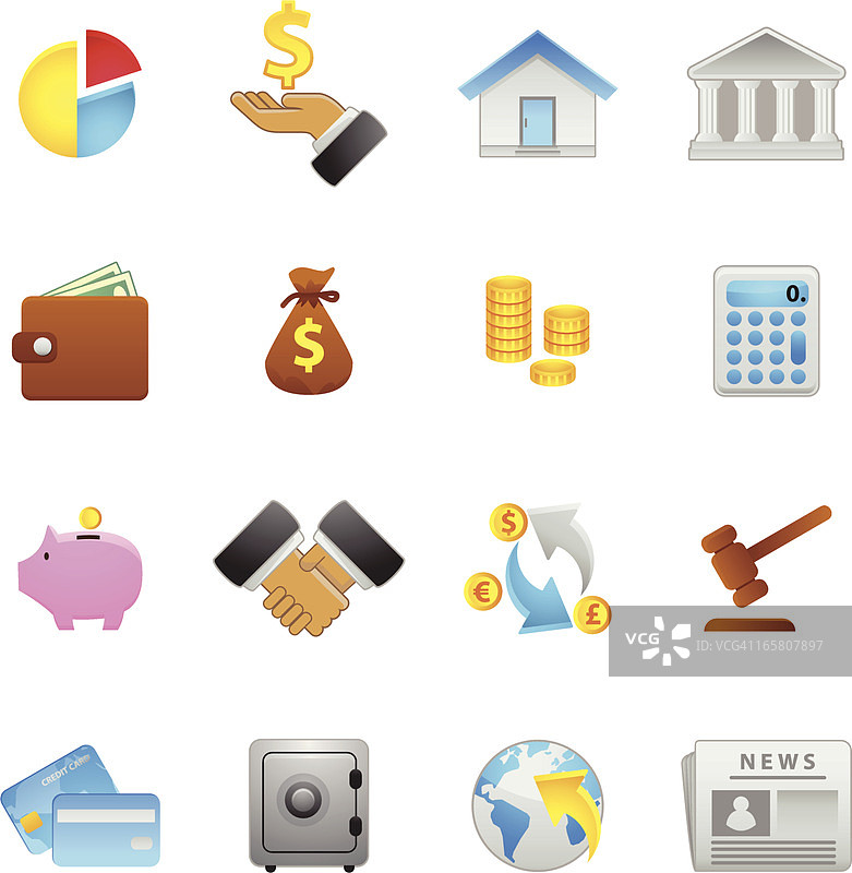 金融图标集图片素材