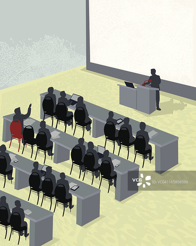 商务学习研讨会与大型投影屏幕图片素材