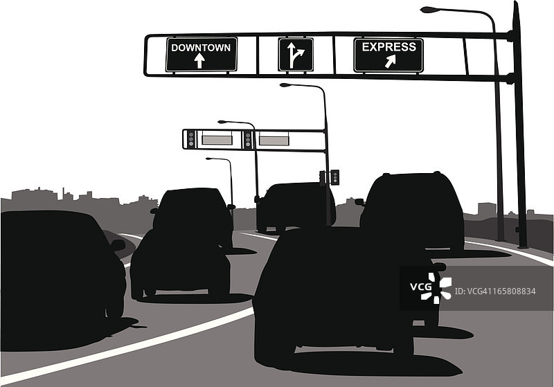 新道路矢量剪影图片素材